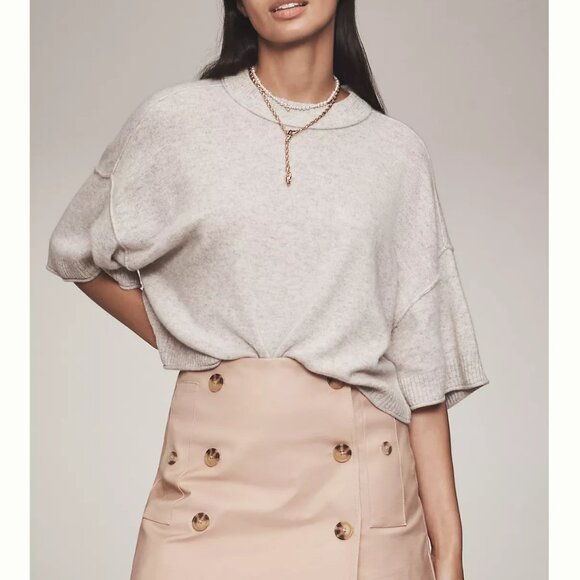 new ANTHROPOLOGIE cashmere goldie crew neck sweater s - Picture 3 of 3